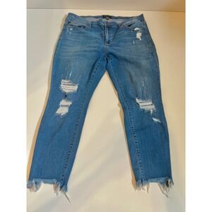 Judy Blue Women's Distressed Frayed Hem Straight‎ Leg Jeans Plus Size 2XlL